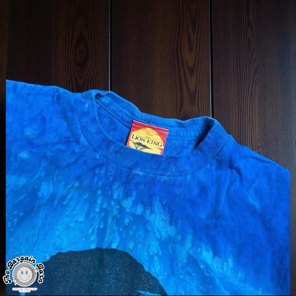 Vintage 90s The Lion King Single Stitch Ombré Tie-Dye Graphic Tee (Youth Large) - Picture 3 of 4